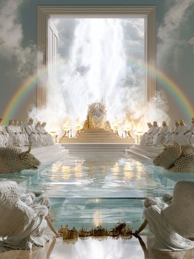 Celestial Throne Surrealism Poster. poster