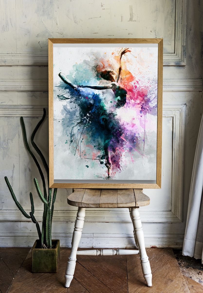 Abstract Ballerina Dance Poster. — room view 1