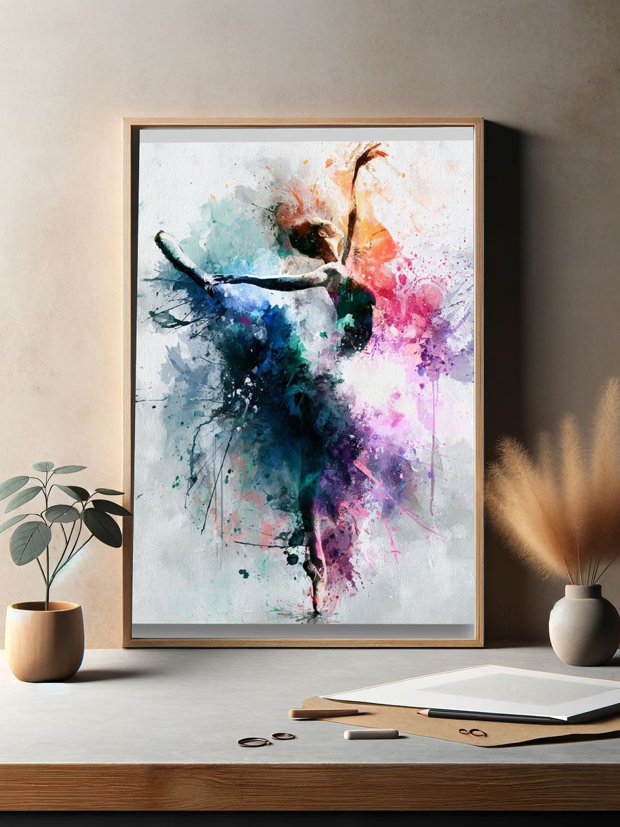 Abstract Ballerina Dance Poster. — room view 2