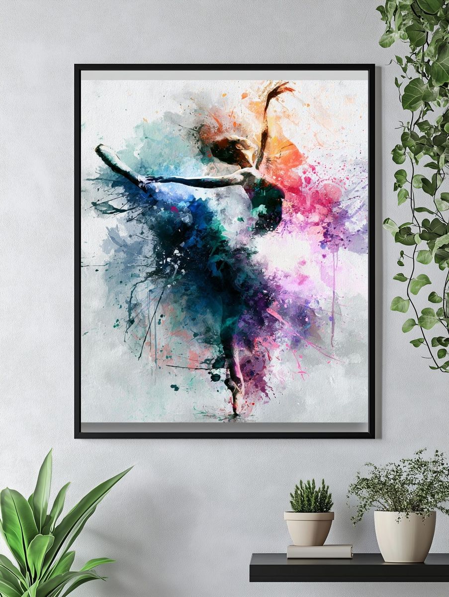 Abstract Ballerina Dance Poster. — room view 4