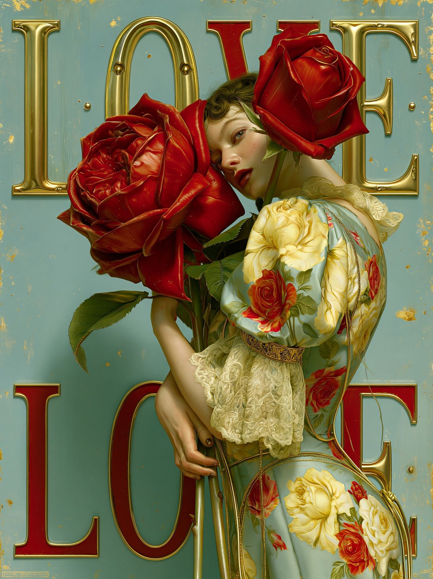 Love Roses Portrait Print. poster detail