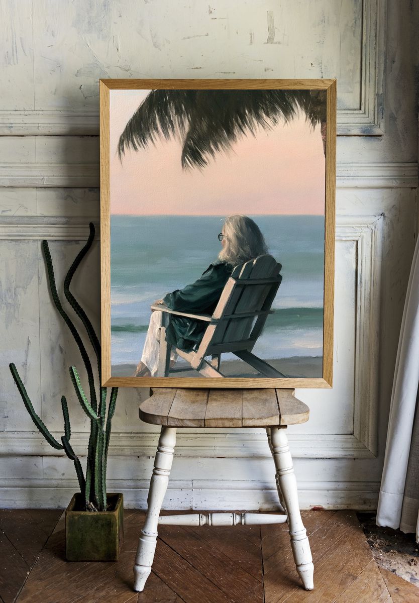 Seaside Reflection Fine-Art Print. room preview