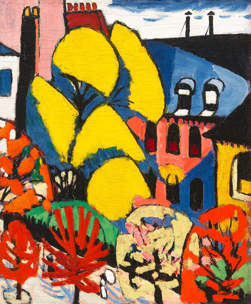 Trees (ca.1912–1914) painting high resolution. poster — fine-art art