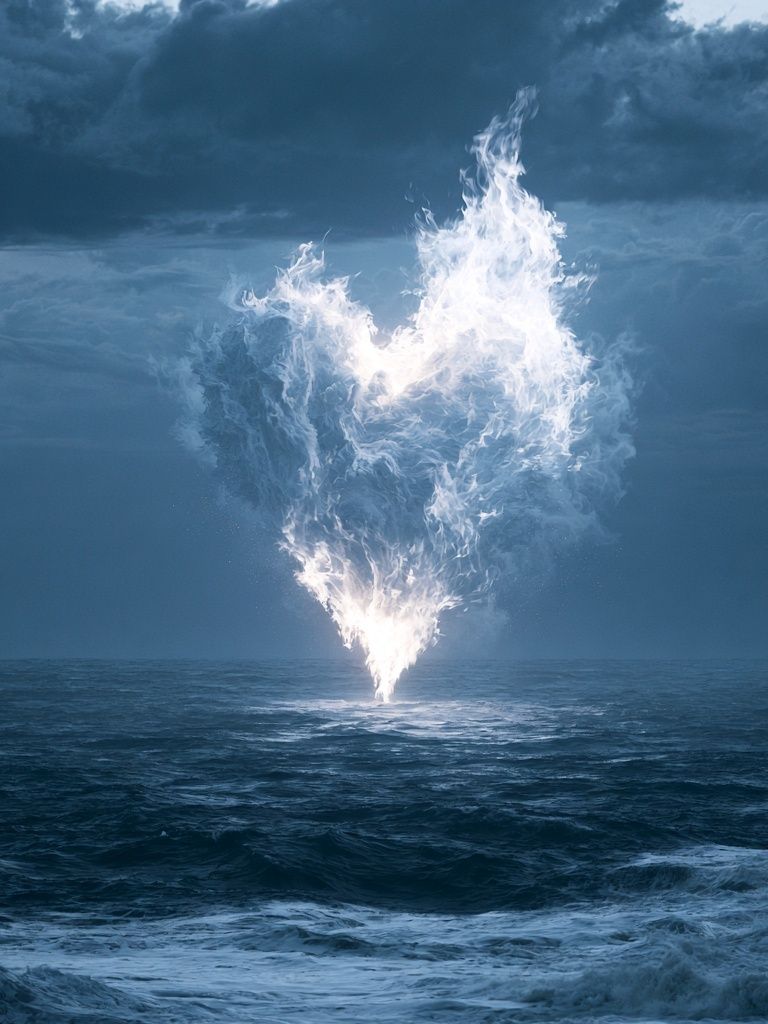 Ocean Firestorm Surrealism Print. poster detail