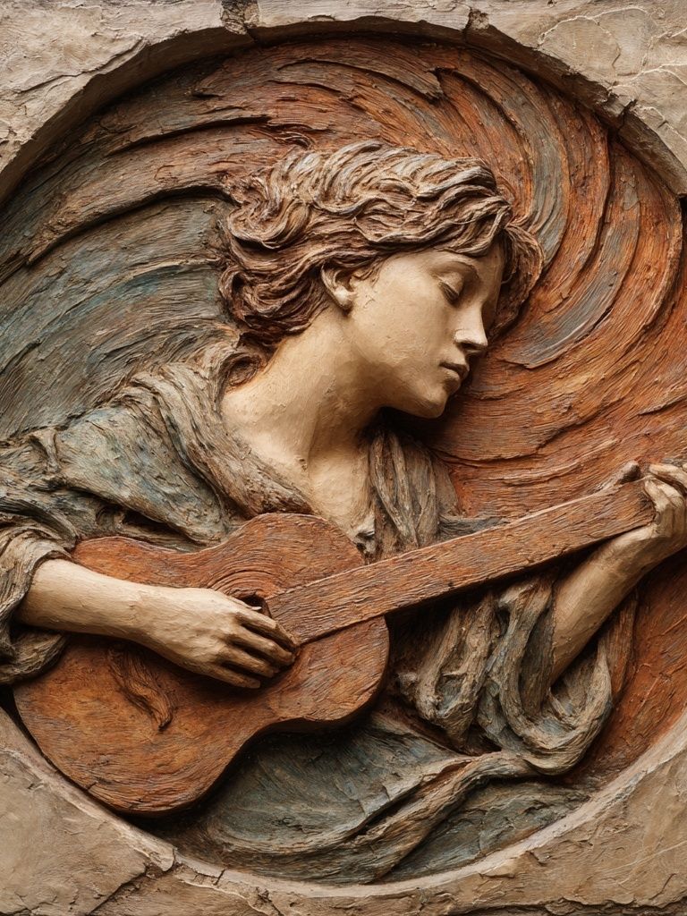 Musician Relief Fine-Art Poster. poster — fine-art art