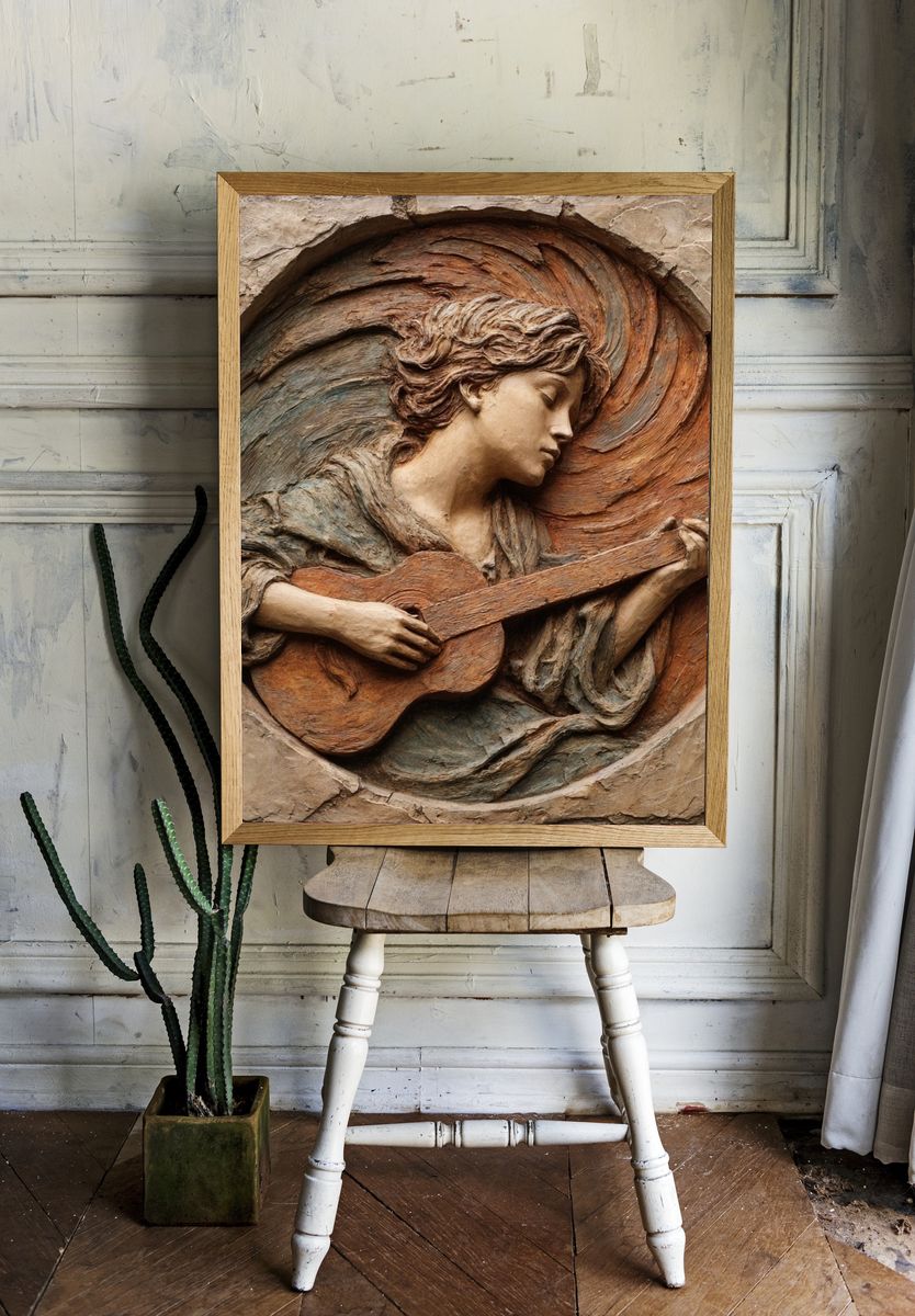 Musician Relief Fine-Art Poster. room preview