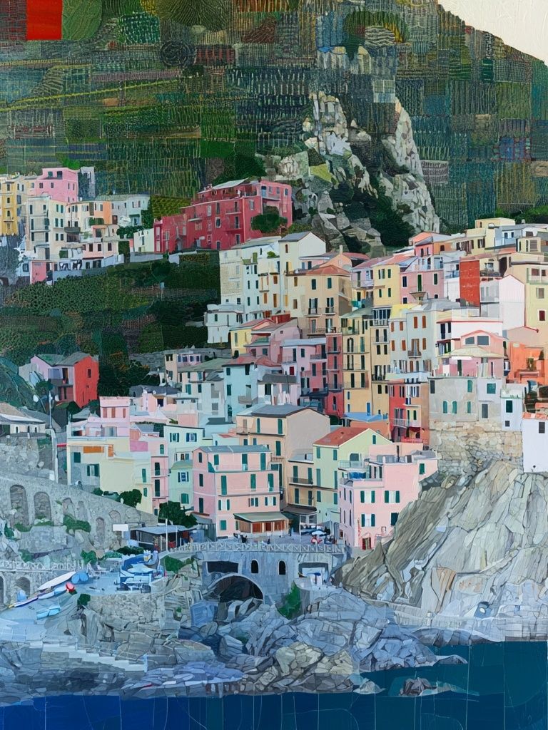 Cinque Terre Coastal Village Print. poster detail