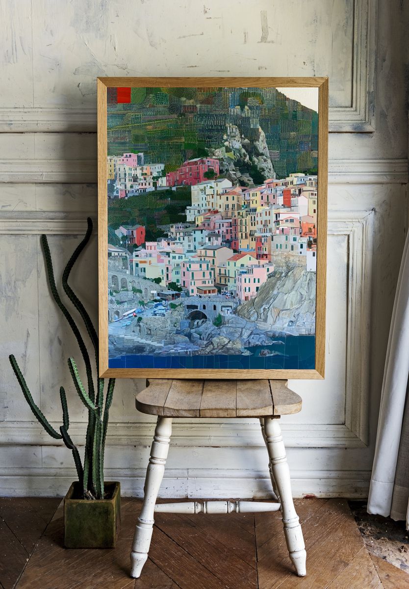 Cinque Terre Coastal Village Print. room preview