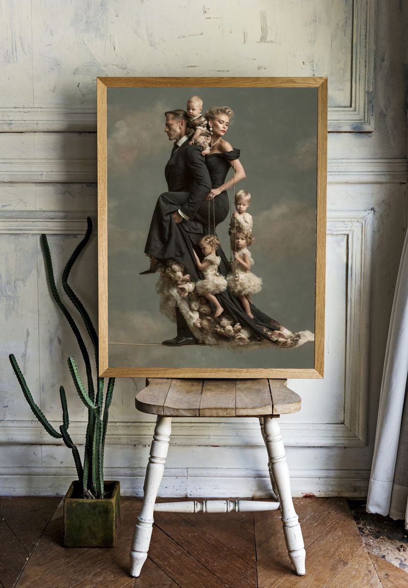 Surreal Family Portrait Print. room preview