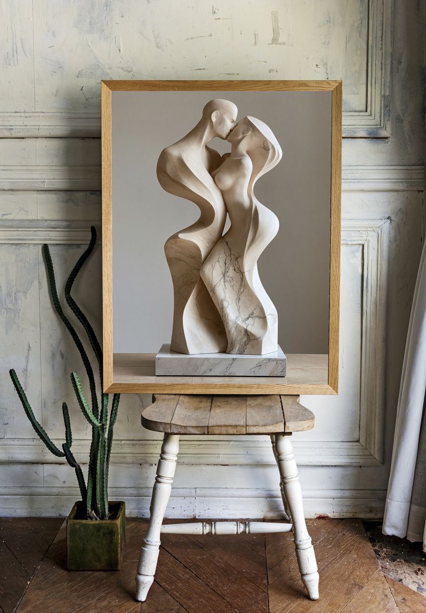 Marble Lovers Sculpture Poster. — room view 1