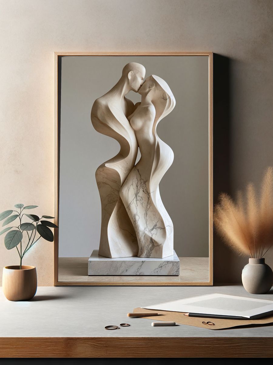 Marble Lovers Sculpture Poster. — room view 2