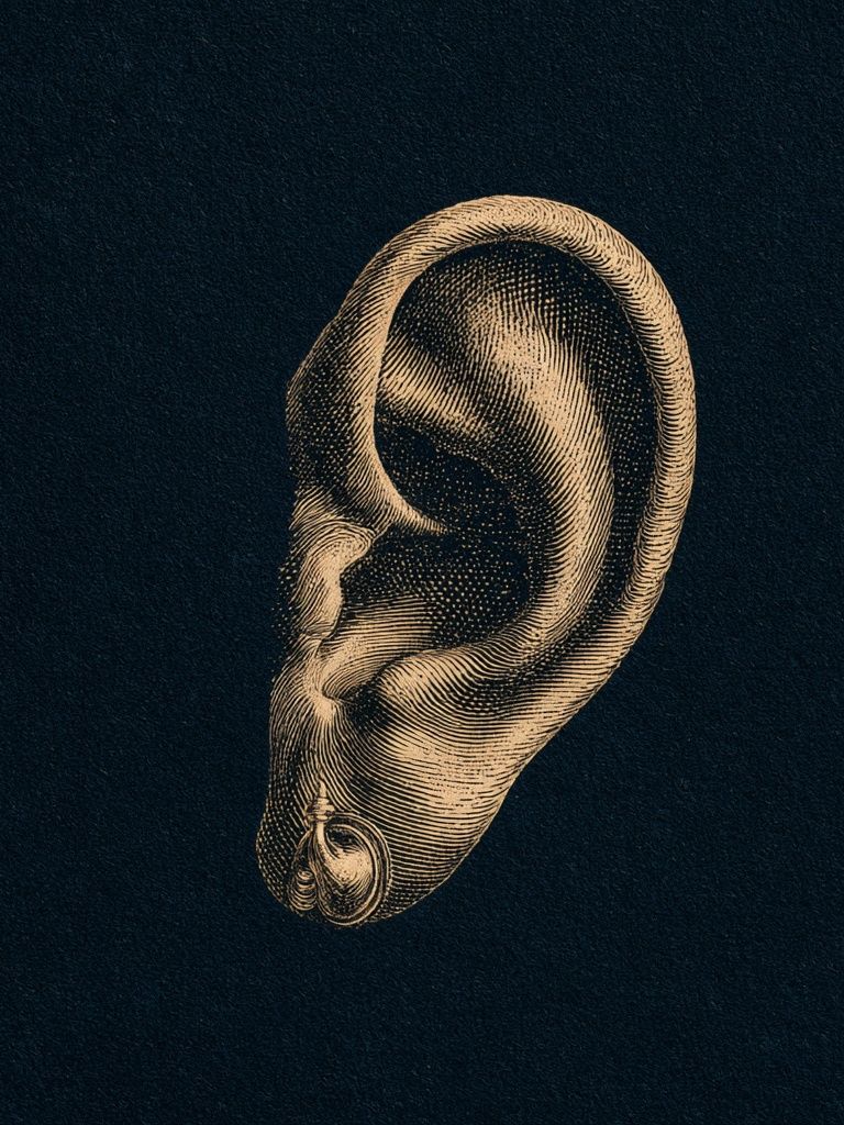 Vintage Ear Anatomy Print. poster detail