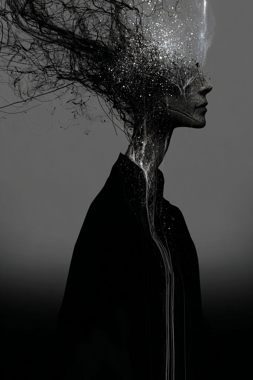 Surreal Profile Silhouette Print. poster detail