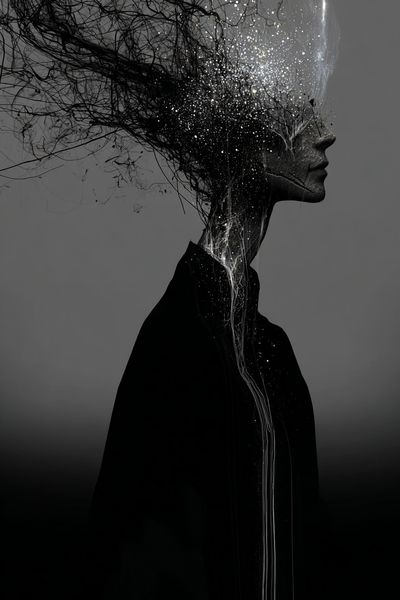 Surreal Profile Silhouette Print. poster print