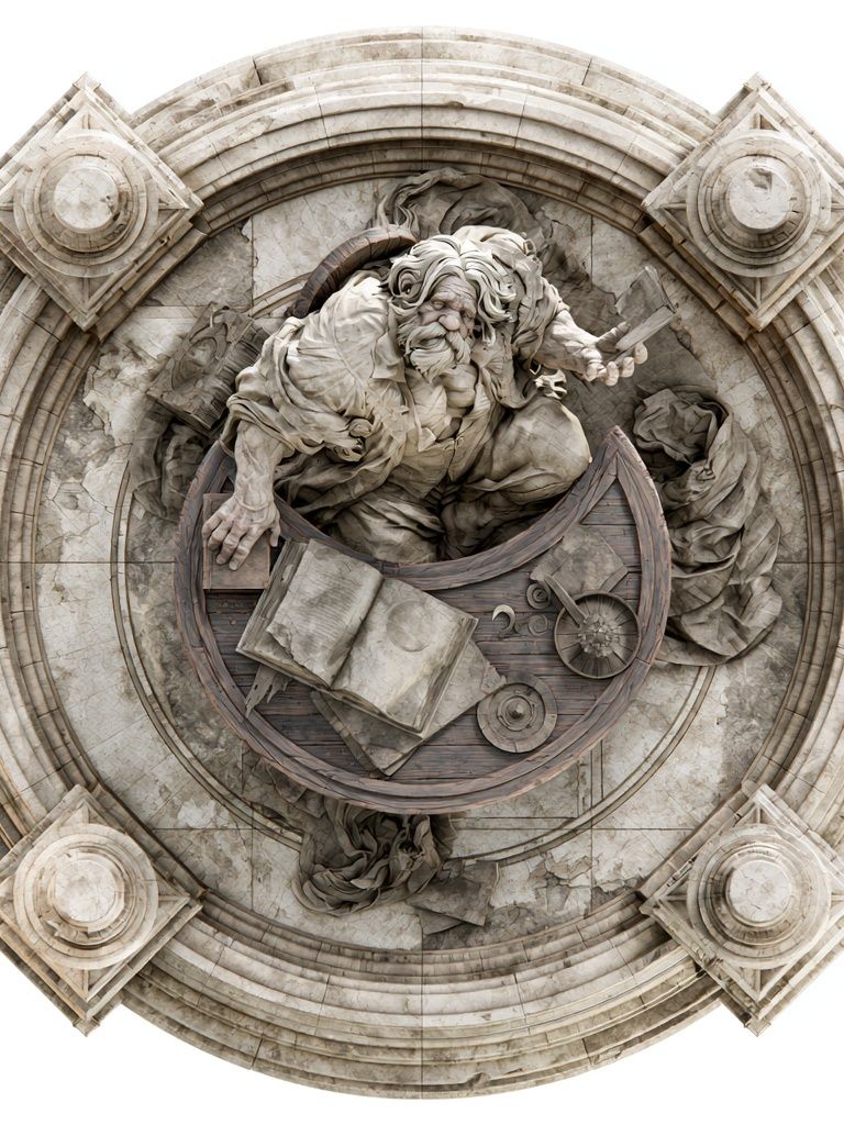 Stone Scholar Relief Poster. poster — fine-art art