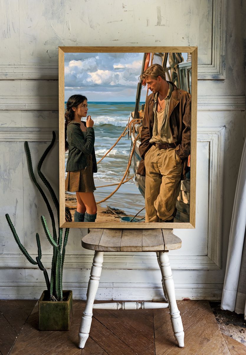 Beachside Conversation Fine-Art Print. — room view 1