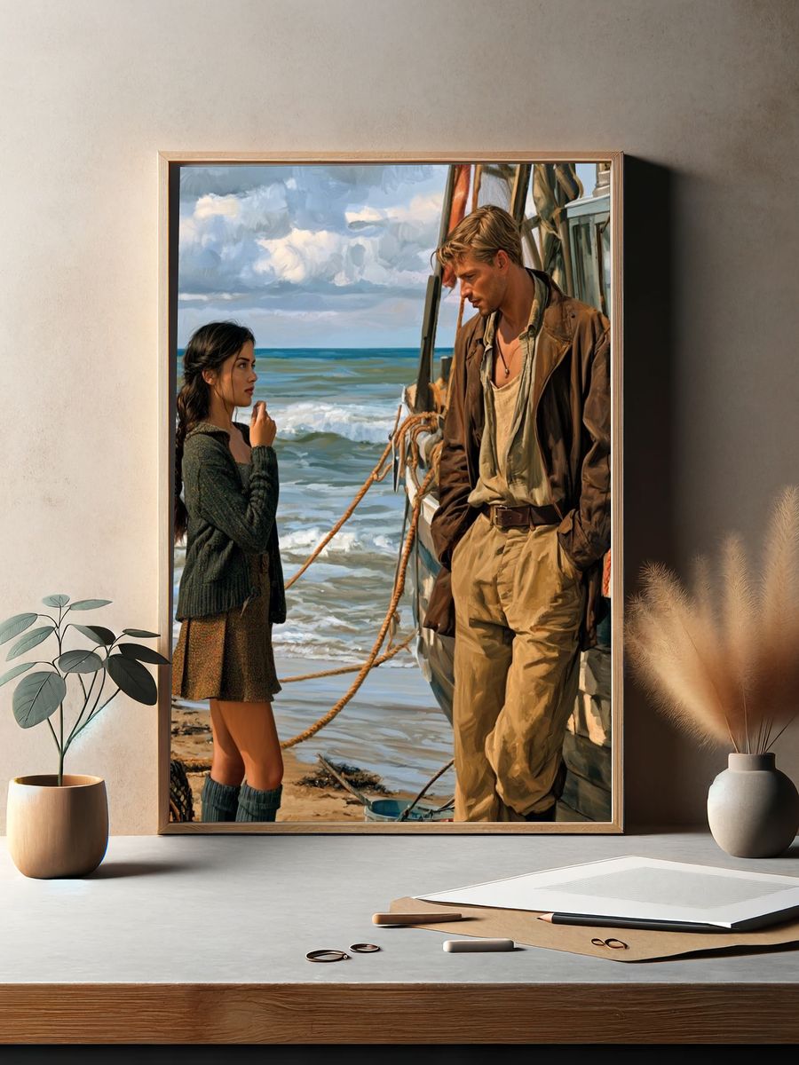Beachside Conversation Fine-Art Print. — room view 2