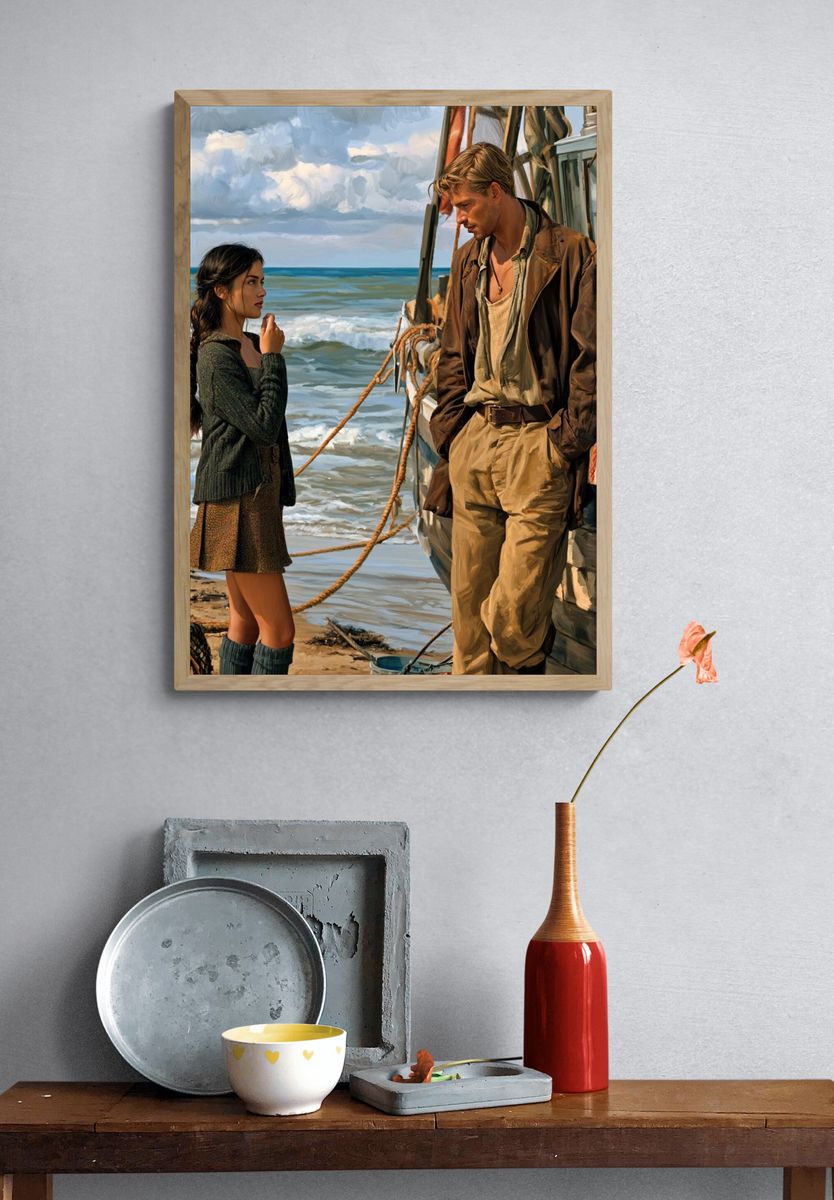 Beachside Conversation Fine-Art Print. — room view 3