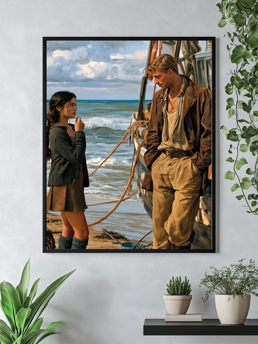 Beachside Conversation Fine-Art Print. — room view 4