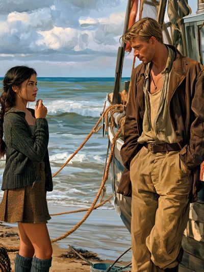 Beachside Conversation Fine-Art Print.