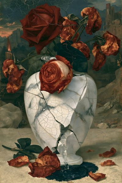Withered Roses Surrealism Print.