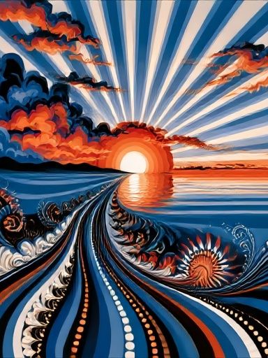 Sunset Ocean Wave Fine-Art Print. poster — fine-art art