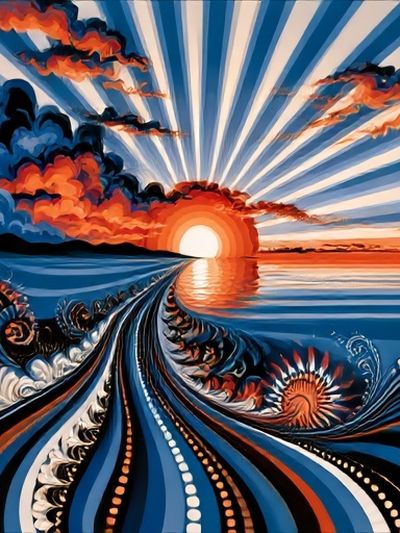 Sunset Ocean Wave Fine-Art Print. poster