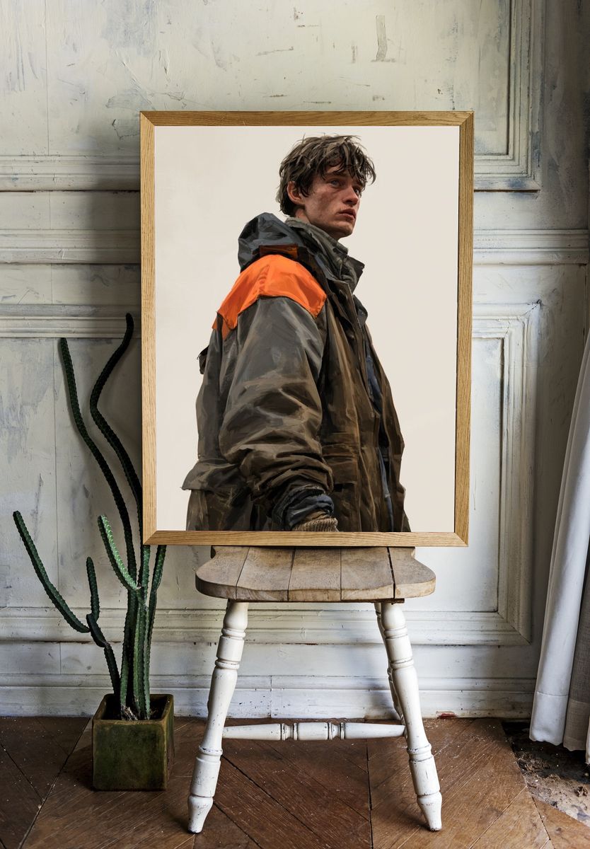 Rainy Street Portrait Poster. room preview