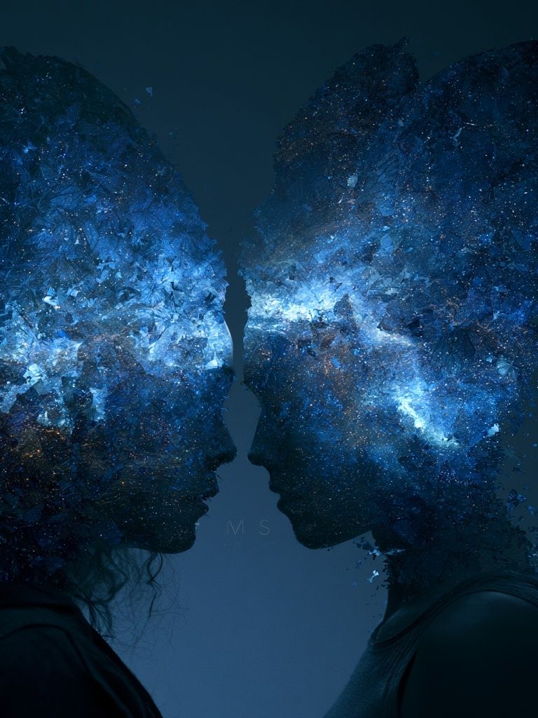 Cosmic Lovers Surrealism Poster. poster detail