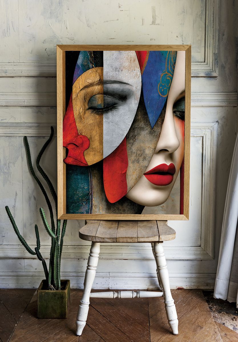 Abstract Woman Face Fine-Art Poster. room preview
