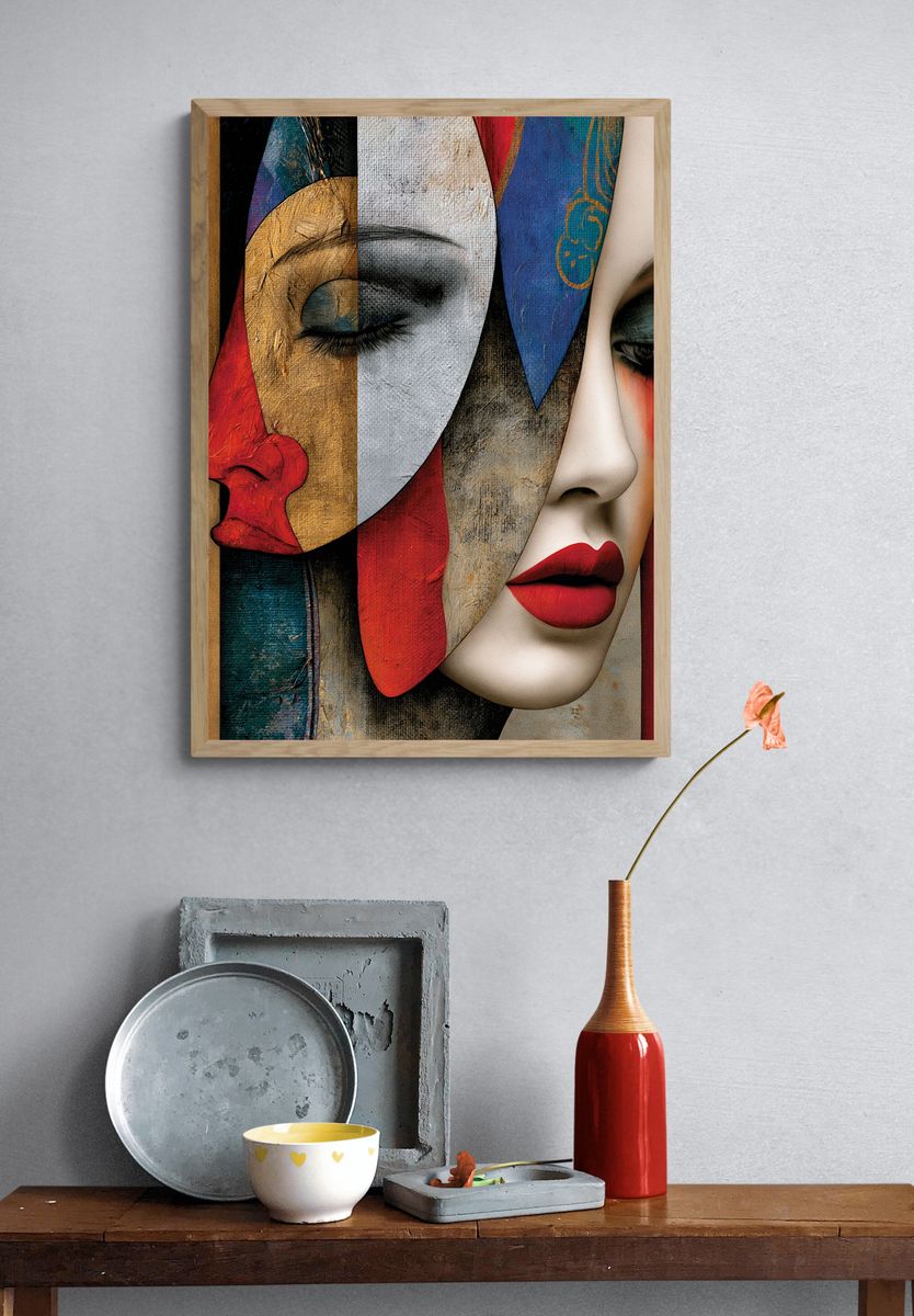 Abstract Woman Face Fine-Art Poster. — room view 3