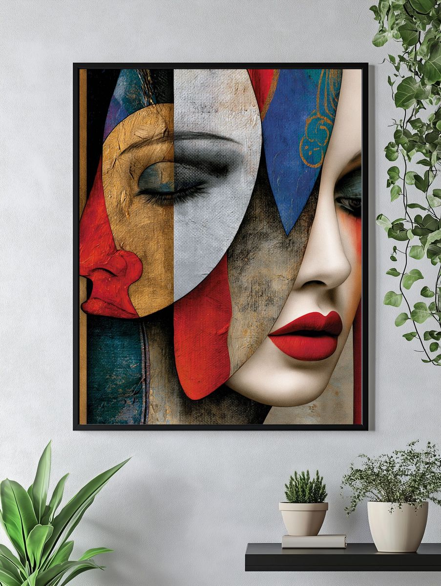 Abstract Woman Face Fine-Art Poster. — room view 4
