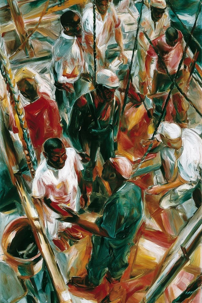 Dockworkers Contemporary Print. poster — fine-art art
