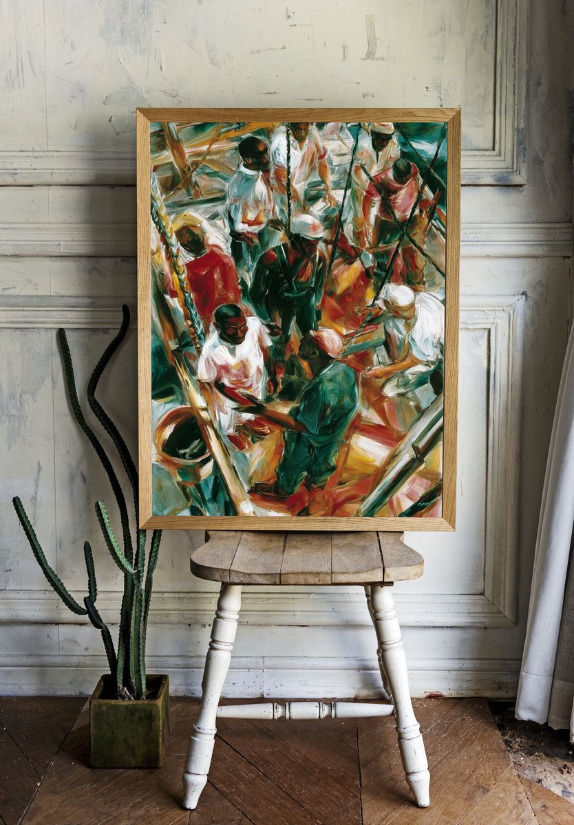 Dockworkers Contemporary Print. room preview