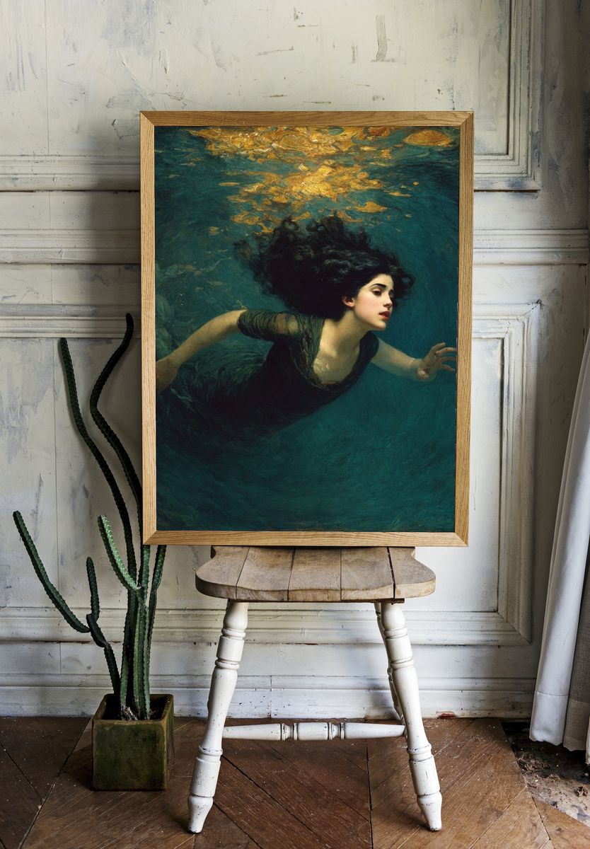 Underwater Woman Fine-Art Print. room preview