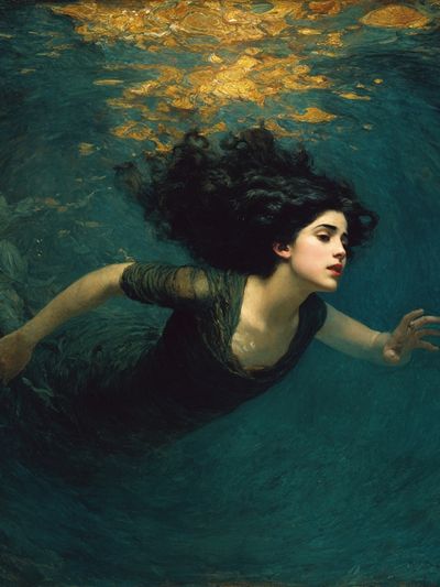 Underwater Woman Fine-Art Print. poster print