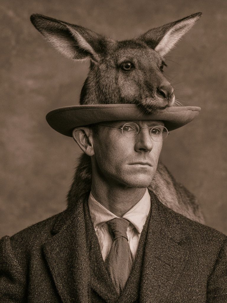Surreal Kangaroo Portrait Print. poster detail