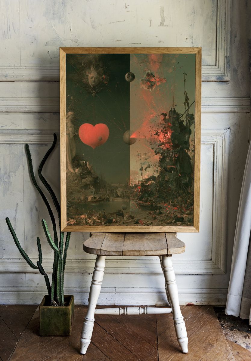 Surreal Heartscape Fine-Art Poster. — room view 1
