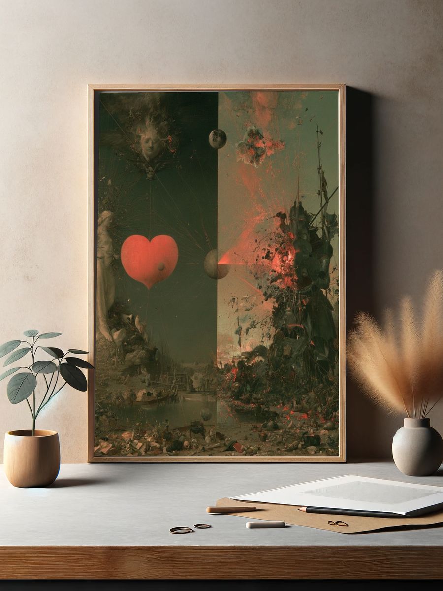 Surreal Heartscape Fine-Art Poster. — room view 2