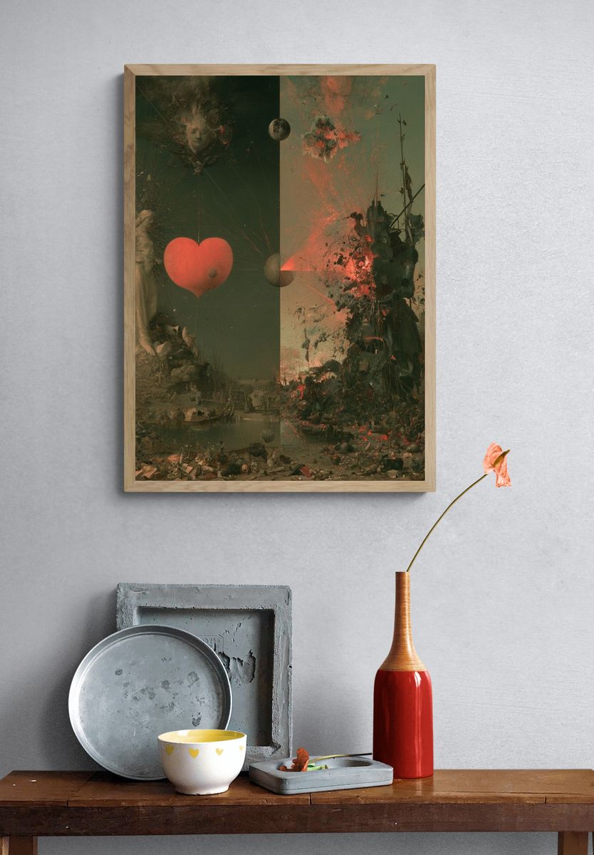Surreal Heartscape Fine-Art Poster. — room view 3