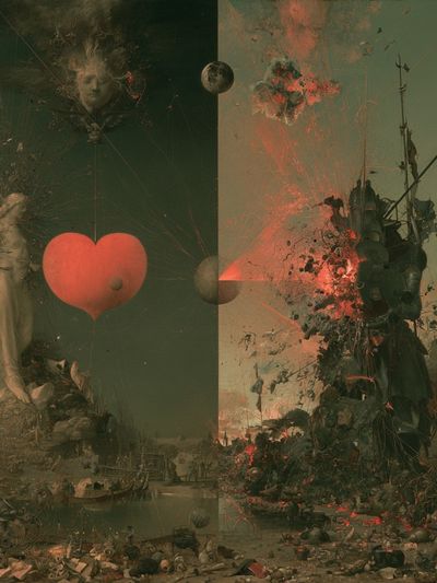 Surreal Heartscape Fine-Art Poster. poster