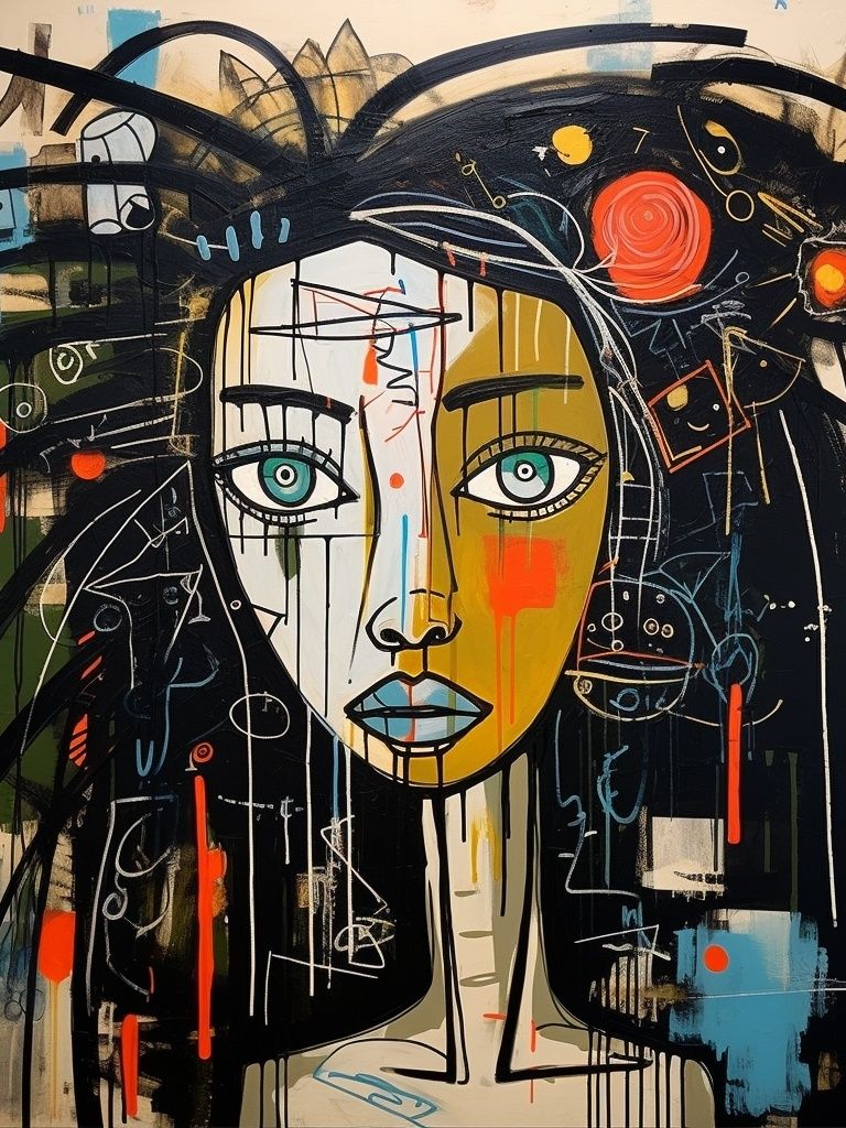 Abstract Woman Portrait Print. poster detail