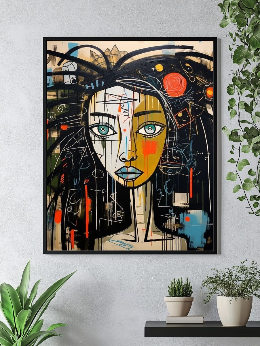 Abstract Woman Portrait Print. — room view 4
