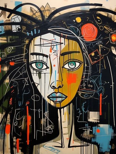 Abstract Woman Portrait Print. poster
