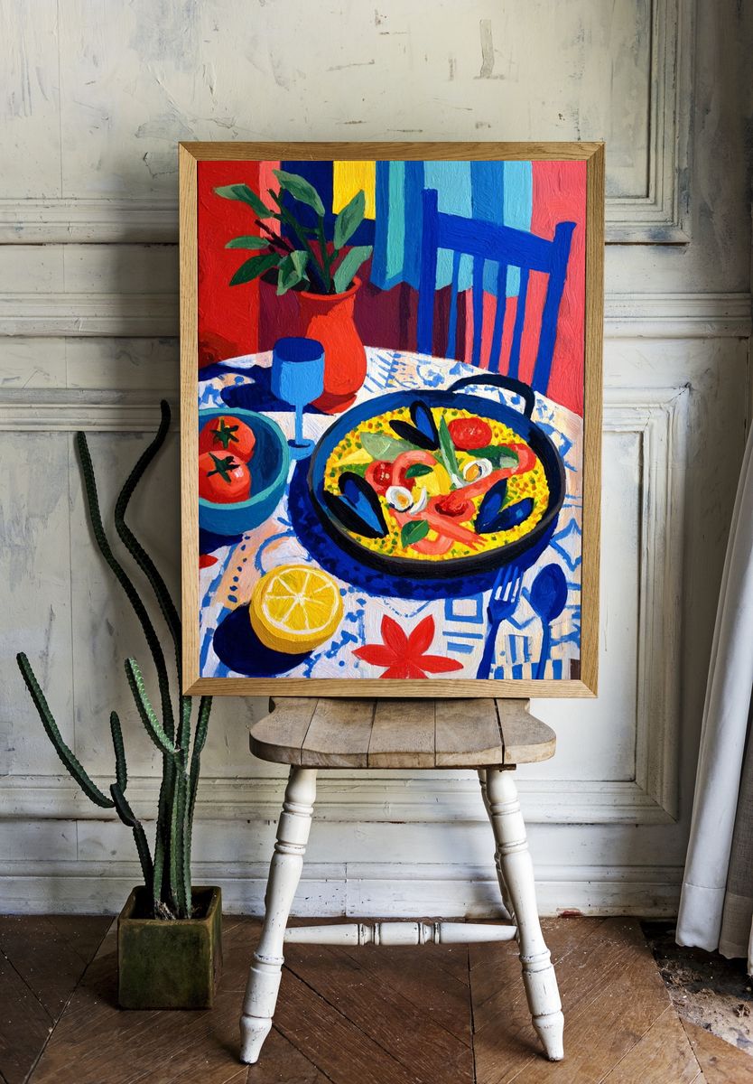 Colorful Still Life Dining Poster. room preview