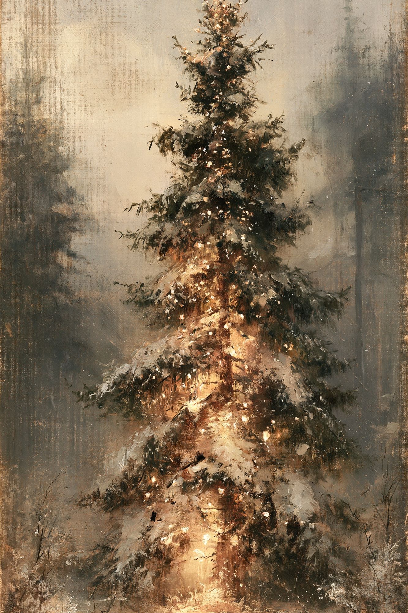 Snowy Christmas Tree — Fine-Art Print. poster detail