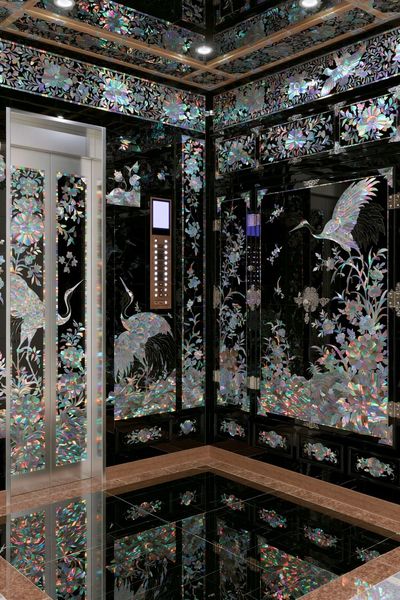 Iridescent Crane Interior Poster. poster print