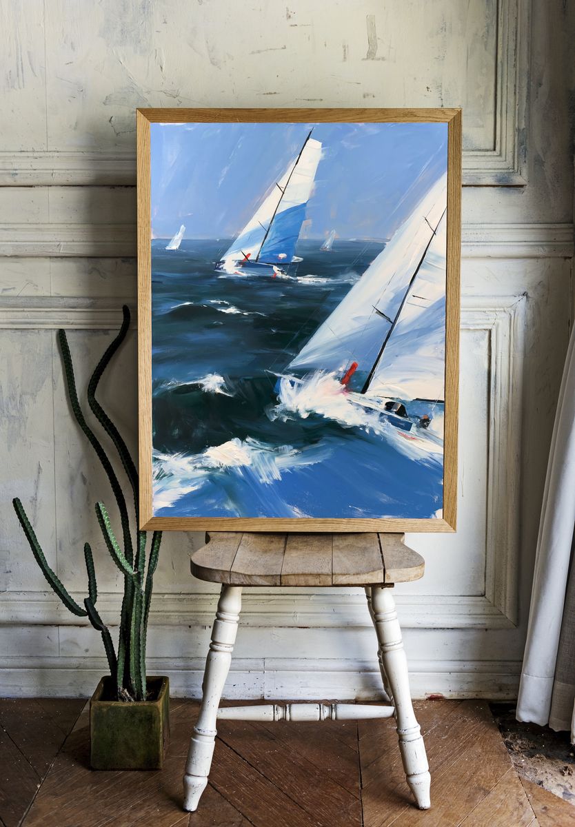 Sailing Regatta — Impressionist Print. — room view 1