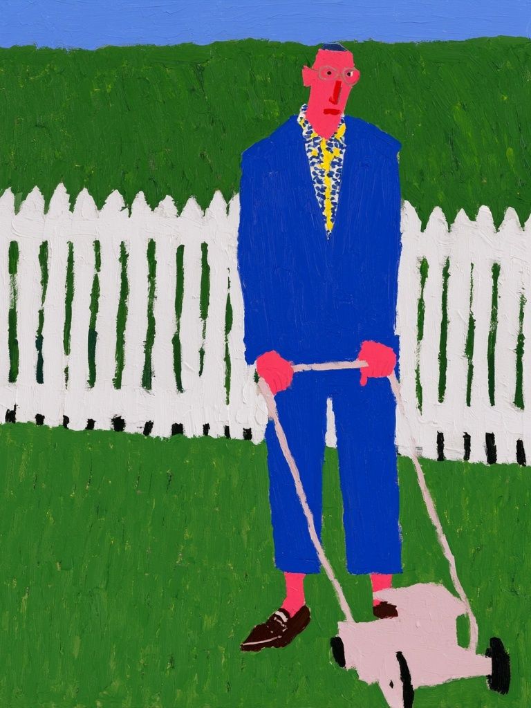 Golfer in Blue — Fine-Art Print. poster — fine-art art