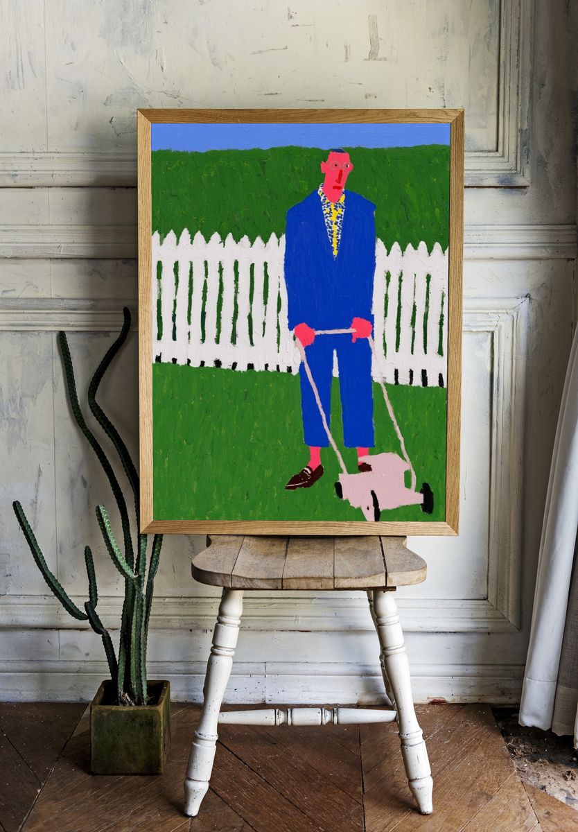 Golfer in Blue — Fine-Art Print. room preview